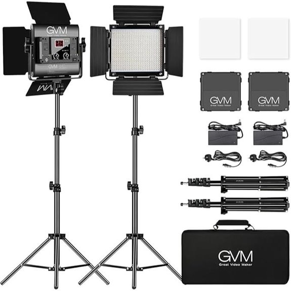 GVM LED Video Beleuchtung Kit mit Lichtständern