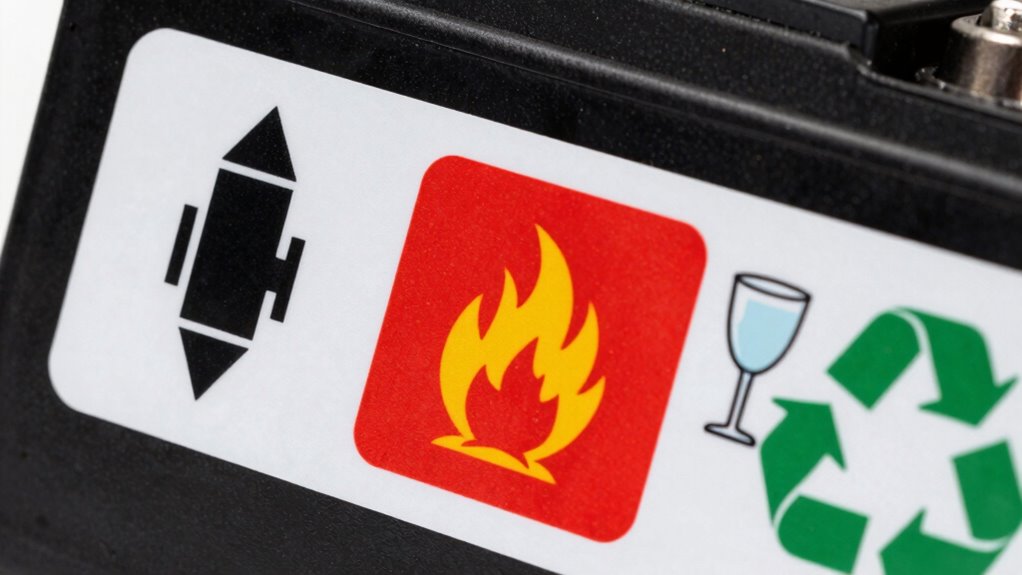 Lithium-Batterie Warnsymbole