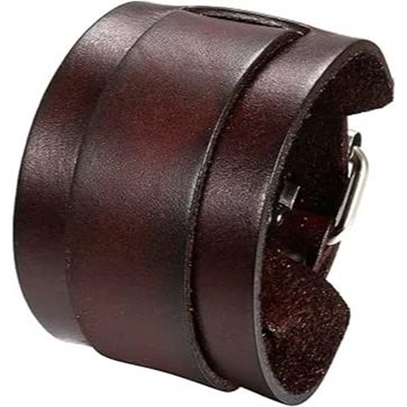 Flongo Herren-Leder-Weitkoppelarmband Schwarz/Braun