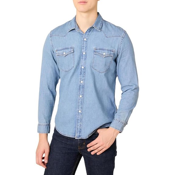 Amazon Essentials Herren Slim-Fit Langarm-Denimhemd