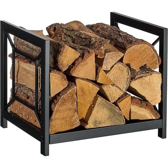 Relaxdays Metall-Holzfeuerholzkorb und Regal