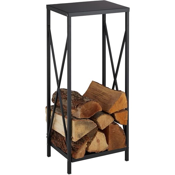 Relaxdays Metall-Holzfeuerholz-Aufbewahrung Regale für die Innenlagerung