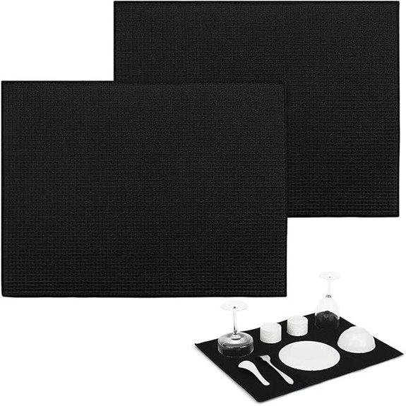 Mikrofaser-Spültuch-Trocknungsmatte Set 2er Pack Schwarz