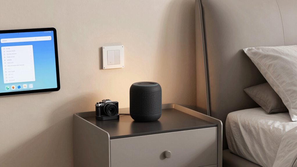 minimales smartes Schlafzimmer-Setup