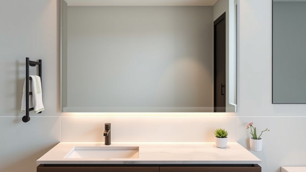 mirror size and features → Spiegelgröße und Eigenschaften