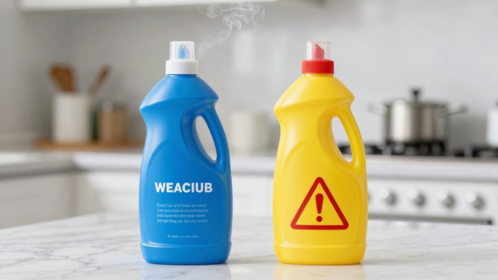 nie mische niemals Reinigungsmittel