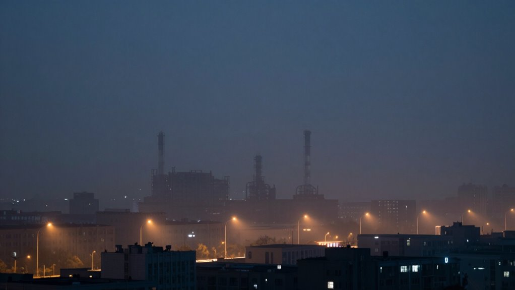 Nachtzeit menschliche Aktivitäten Emissionen