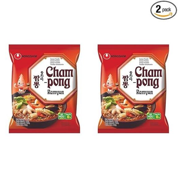 NONGSHIM Instant Noodle Soup Champong (1 x 124 g) (Pack of 2)
