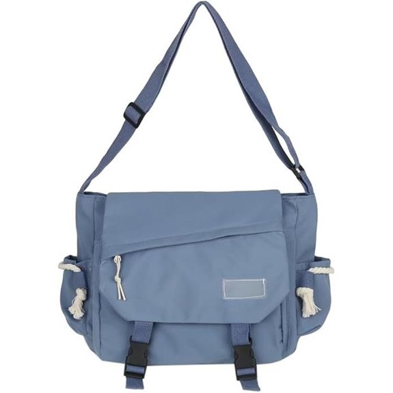 Nylon-Schultertasche für Damen mit Schnalle und Reißverschluss