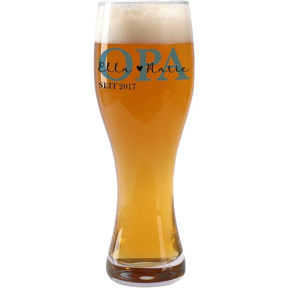 Herz & Heim Weizen Glas für Opa mit Namen & Jahr