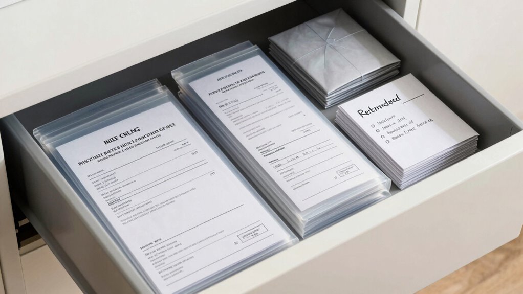 organisieren und aufbewahren von Rücksendebons