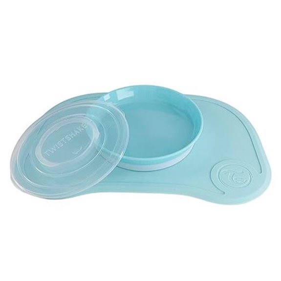 Vital Innovations 78130 Twistshake Plate with Matching Base Pastel Blue
