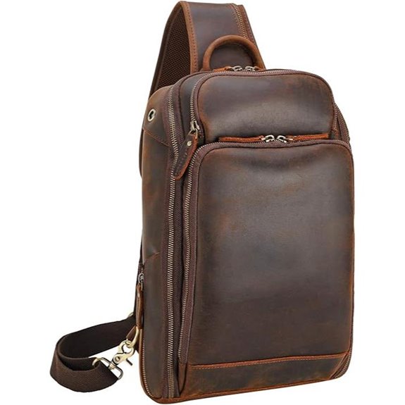 Polare Herren-Leder-Sling Travel Daypack
