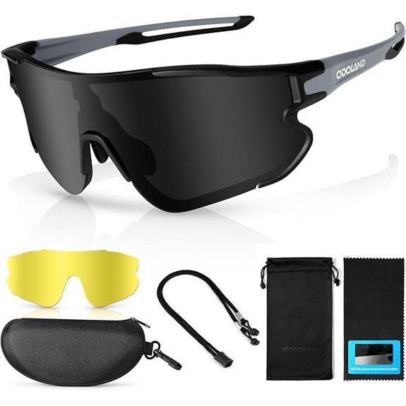 Odoland Polarisierte Fahrradbrille mit Nachtsichtlinsen