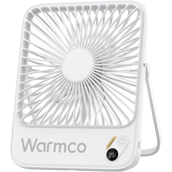 Warmco 10,000mAh tragbarer Ventilator mit digitaler Anzeige