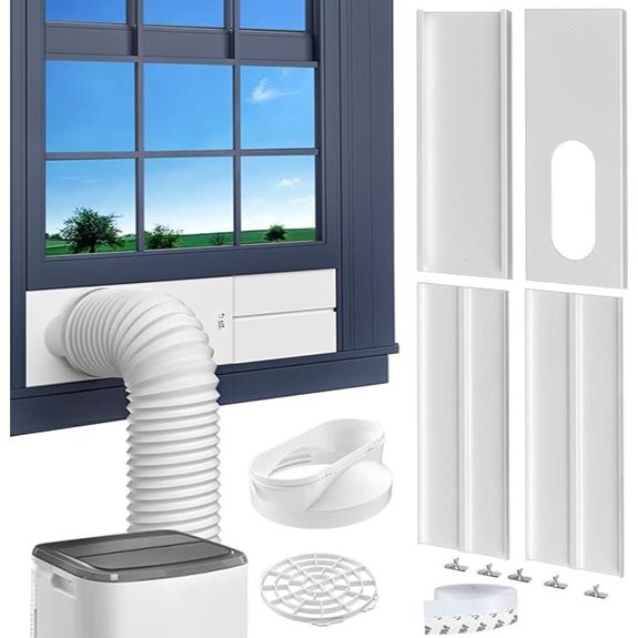 Portabler Klimaanlagen-Fensterabzugskit mit Abluftschlauch