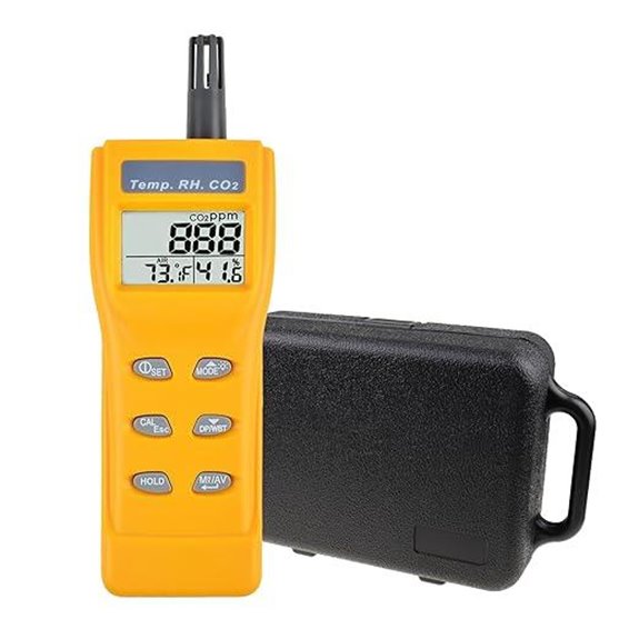 Portables CO2-Messgerät mit Alarm und Feuchtigkeitssensor