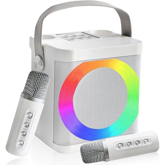 Portables Karaoke-Maschine mit Mikrofonen und LED-Lichtern