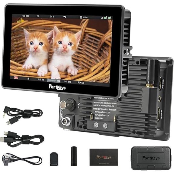 Portkeys BM5 IV 5,5 Zoll Breitband-Farbtreue auf dem Monitor der Kamera