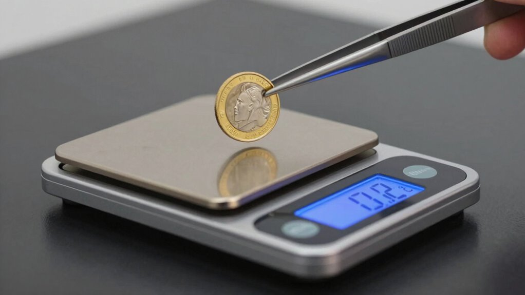 präzise kalibrierte Münzenmessung