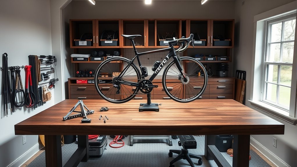 proper bike repair workspace