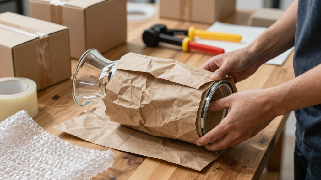 ordnungsgemäße Verpackung zerbrechlicher Gegenstände