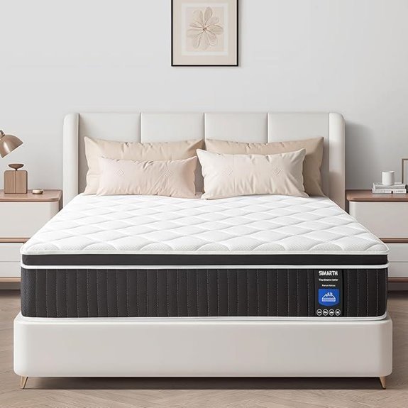 Queen-Matratze 12 Hybrid aus Memory-Schaum und Taschenfedern, mittelfest, schwarz