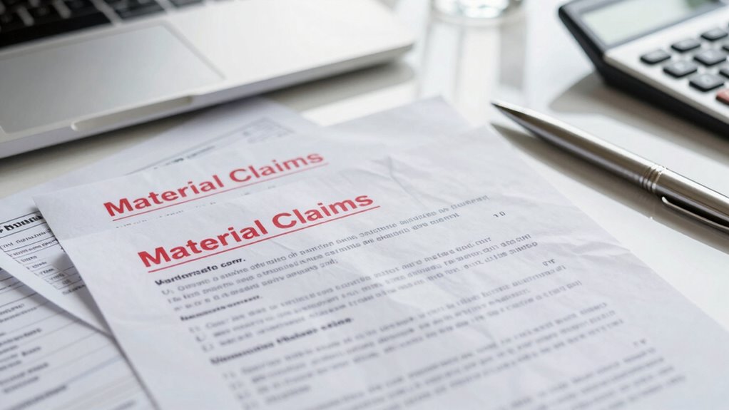 question material claims properly