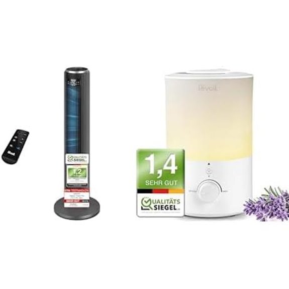 Levoit Quiet Tower Fan mit Humidifier und Nachtlicht