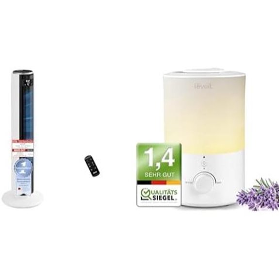 Levoit Quiet Tower Fan mit Humidifier und Nachtlicht