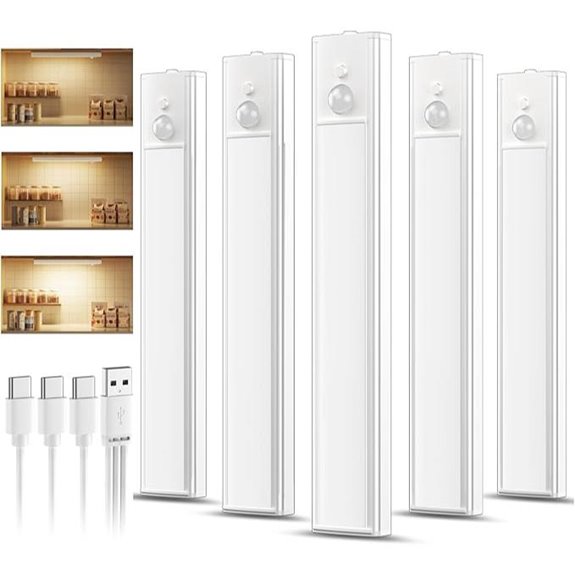 Wiederaufladbare Unterbau-LED-Lichter mit Bewegungssensor (5er-Pack)
