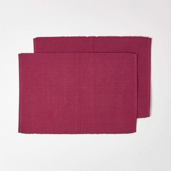 HOMESCAPES Weingewürz Rot Baumwollripp Placemats (Set von 2)