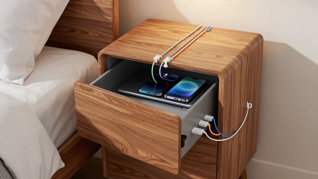 sicheres Laden von Geräten im Schlafzimmer