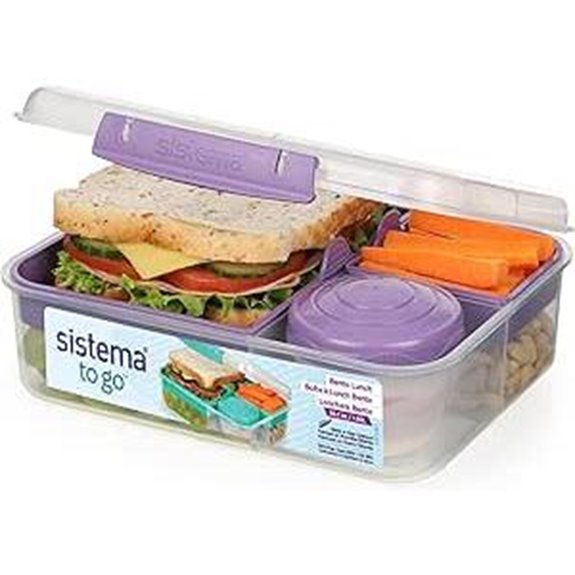 Bento-Lunchbox mit Fächern und Joghurtbehälter