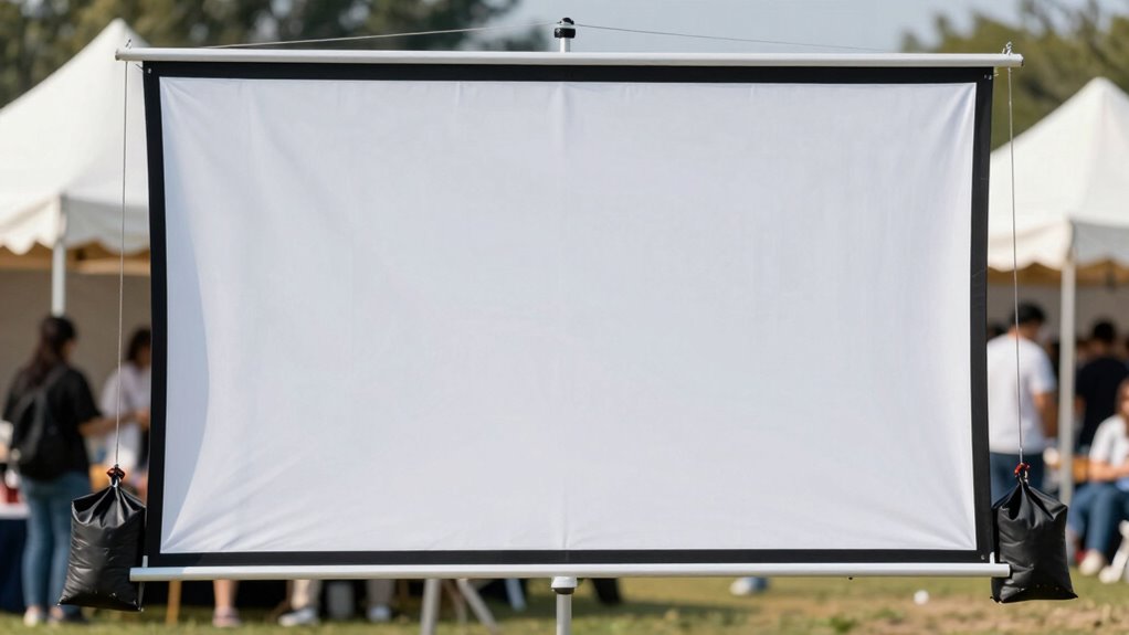 secure screen with weights