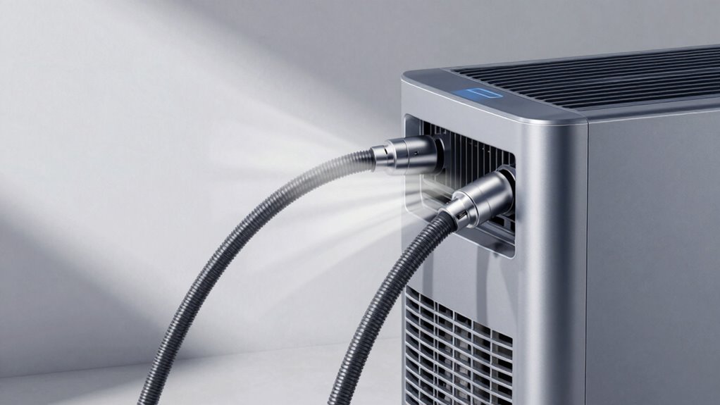 separate Luftzufuhr und Abgas/Auswurf