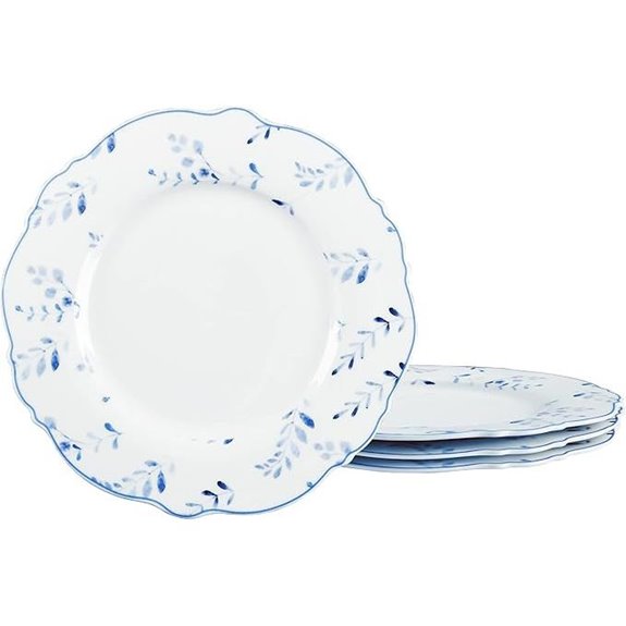 Fanquare Set aus 4 Porzellanfrühstückstellern