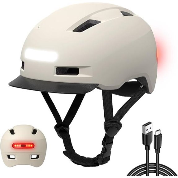 Shinmax Fahrradhelm mit USB-Licht und Visier