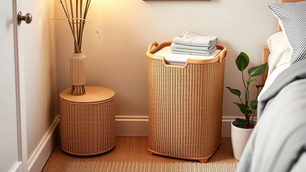 space efficient durable laundry hampers
