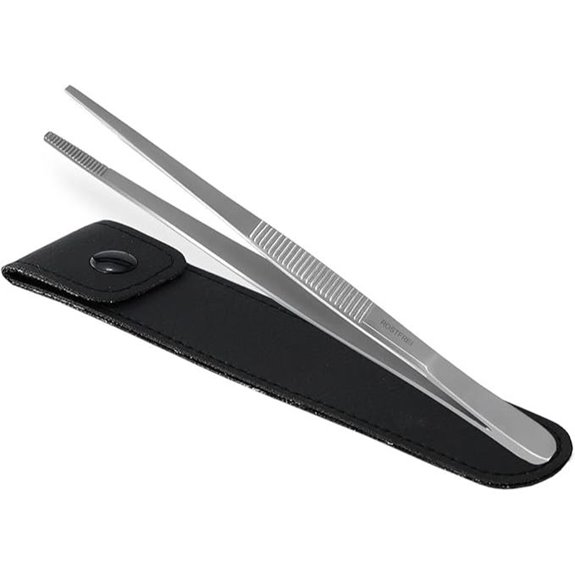 Professionelle Edelstahl-Grillzange mit inneren Zähnen