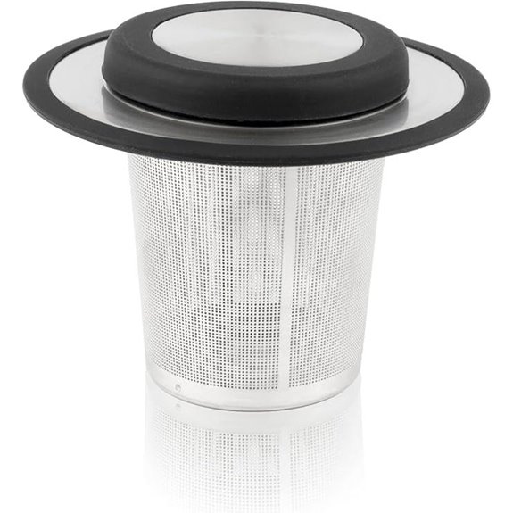 Bredemeijer Edelstahl-/ Silikon-Teefilter mit Untersetzer Silber