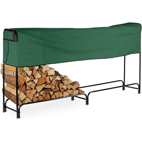 Relaxdays Stahl-Holzfeuerholzrack mit Abdeckung