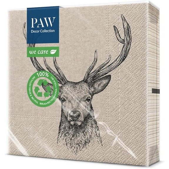 PAW 3-Lagen Natur-Motiv Papierservietten (20er Pack)