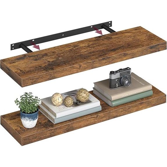 VASAGLE Wandregale Set von 2 Vintage Braun