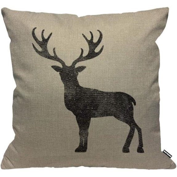 HGOD Designs Vintage Deer Antler Throw Pillow Cover