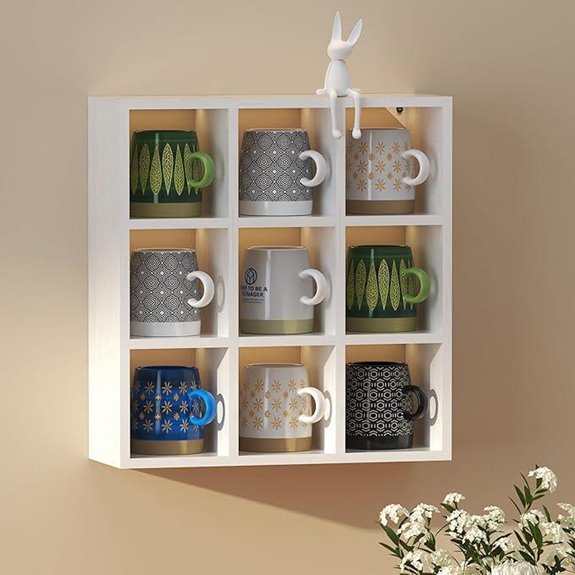 Helsin Wandmontage-Kaffeetassenregal mit 9 Fächern
