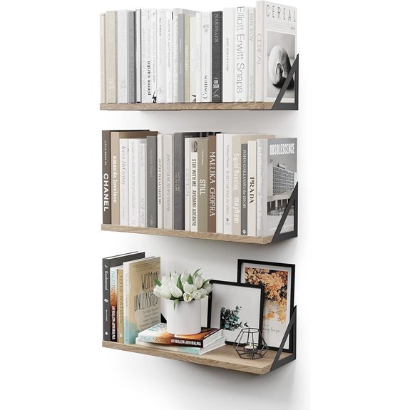 CASSA TOKO Wandmontierte schwebende Bücherregale (Set aus 3)