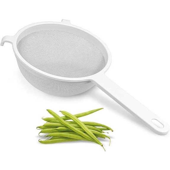 Metaltex 111618 Nudelsieb mit Plastikhalter Weiß 18 cm