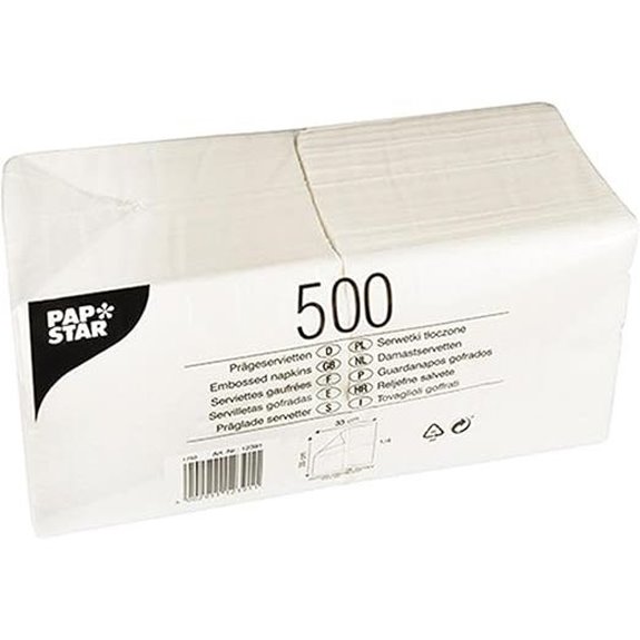 Papstar 12391 Servietten Tissue Weiß 33 x 33 cm Packung zu 500