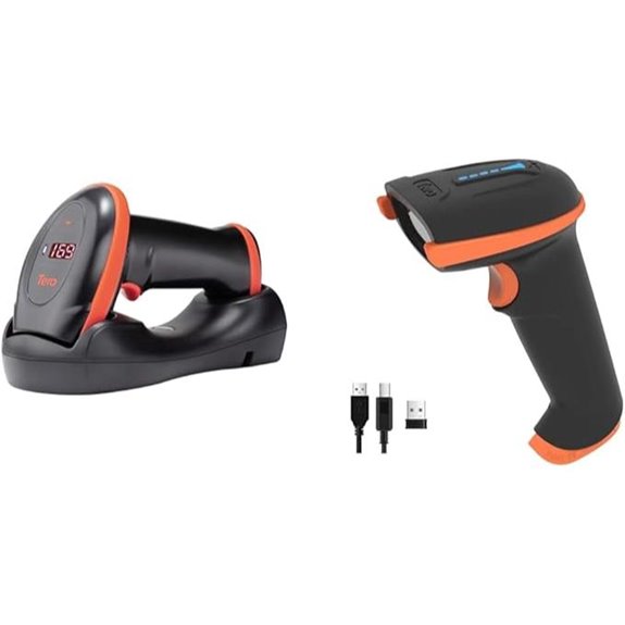 Tera Wireless- & kabelgebundener Barcode-Scanner mit Ladestation